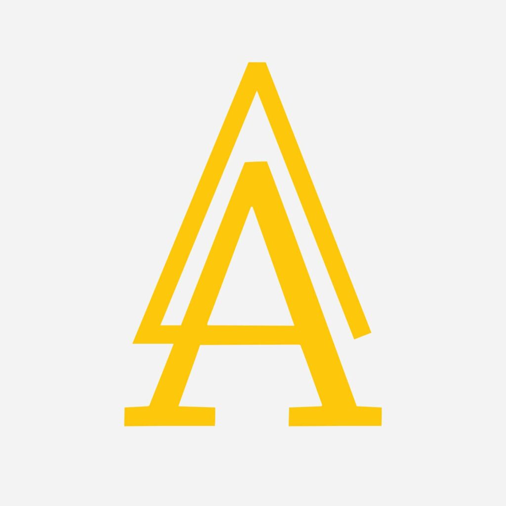 Academic Approach Tutoring and Test Prep | The letter a in yellow on a white background.
