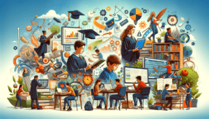 Academic Approach Tutoring and Test Prep | Illustration of a group of people working at a desk.